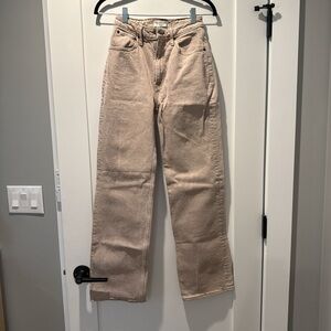 Abercrombie & Fitch Women's Beige Straight Leg Jeans